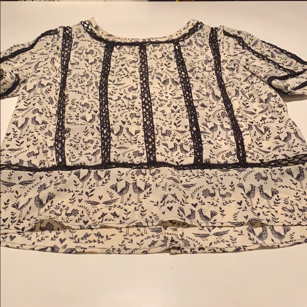 rooster crochet Anthropologie top